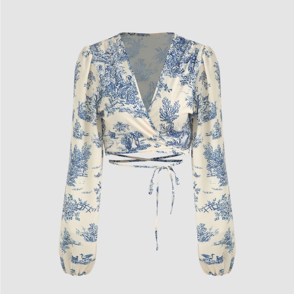 New V-Neck Crop Blouse